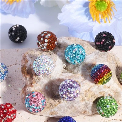 16mm Rhinestone پولیمر مٹی کے موتیوں کی مالا