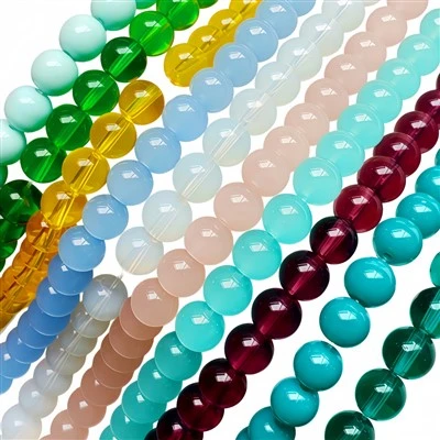 ملٹی کلر گول کرسٹل بیڈز DIY جیولری